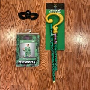 THE RIDDLER OUTFIT for Boy (size L), including cane and mask